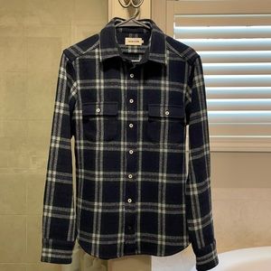 Taylor Stitch Leeward shirt in Navy Tartan.